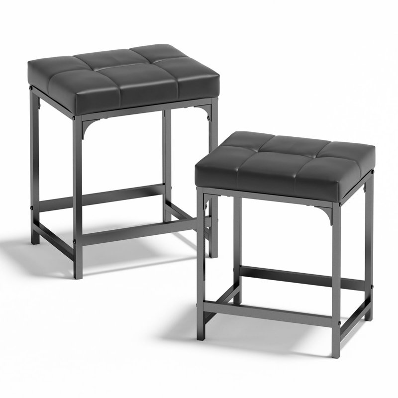 Ensemble de 2 tabourets de coiffeuse et tabouret de bar 18 po