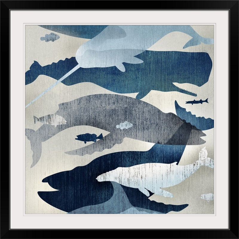 «Catskill Whale regardant« Edward Selkirk », impression, H 32 po x l 32 po x P 1 po, Cadre noir