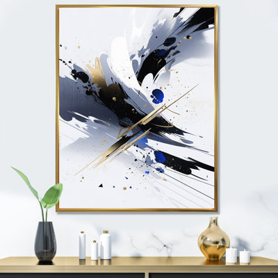 Symphonie cubiste noire et bleue sur toile