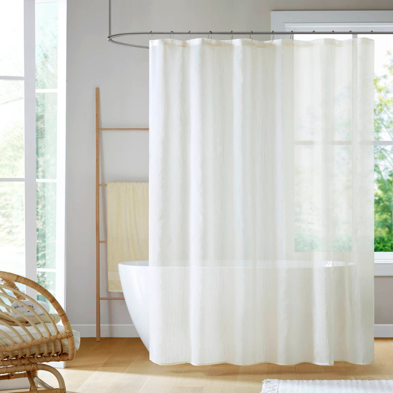 1-Piece 72X84" Sheer Shower Curtain, Ivory