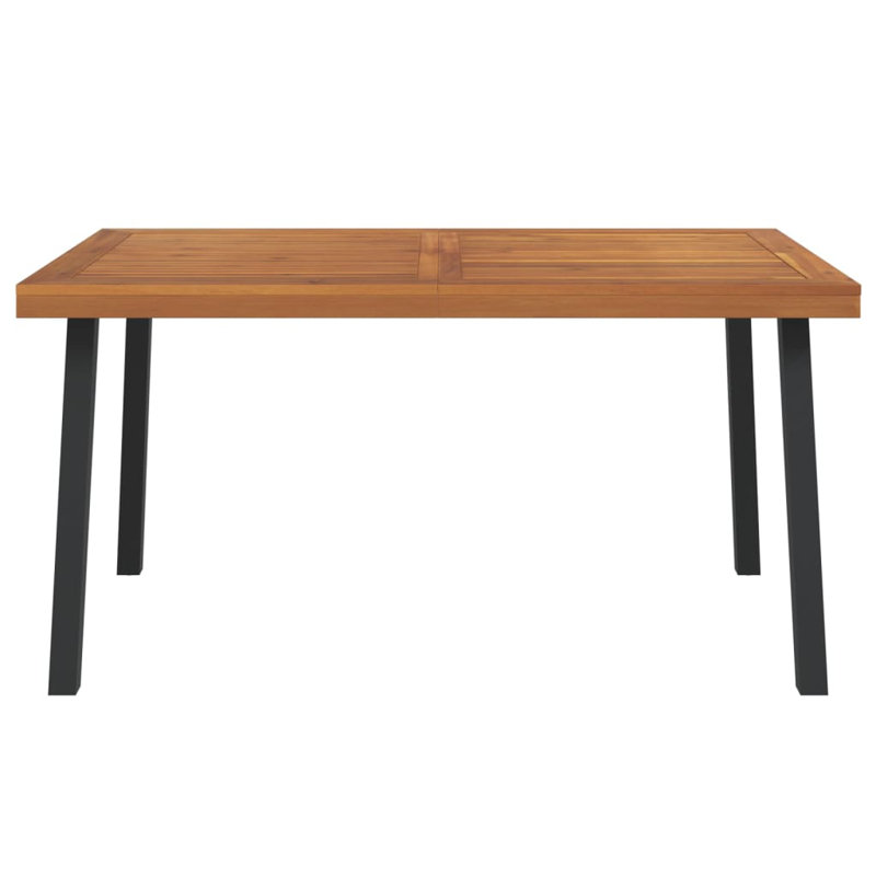 Mellen Rectangular Metal Outdoor Dining Table , cm W cm D, 75cm H x 90cm W x 150cm D