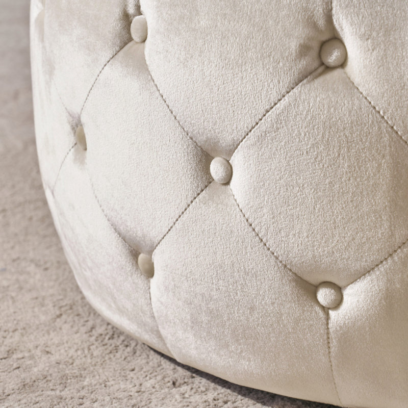 ROUND OTTOMAN, Beige