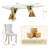 8-Person Glass Dining Set With Stainless Steel Base And Faux Leather Chairs-114543942-114543943