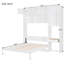 Grand lit escamotable avec bureau et rangement en MDF blanc
