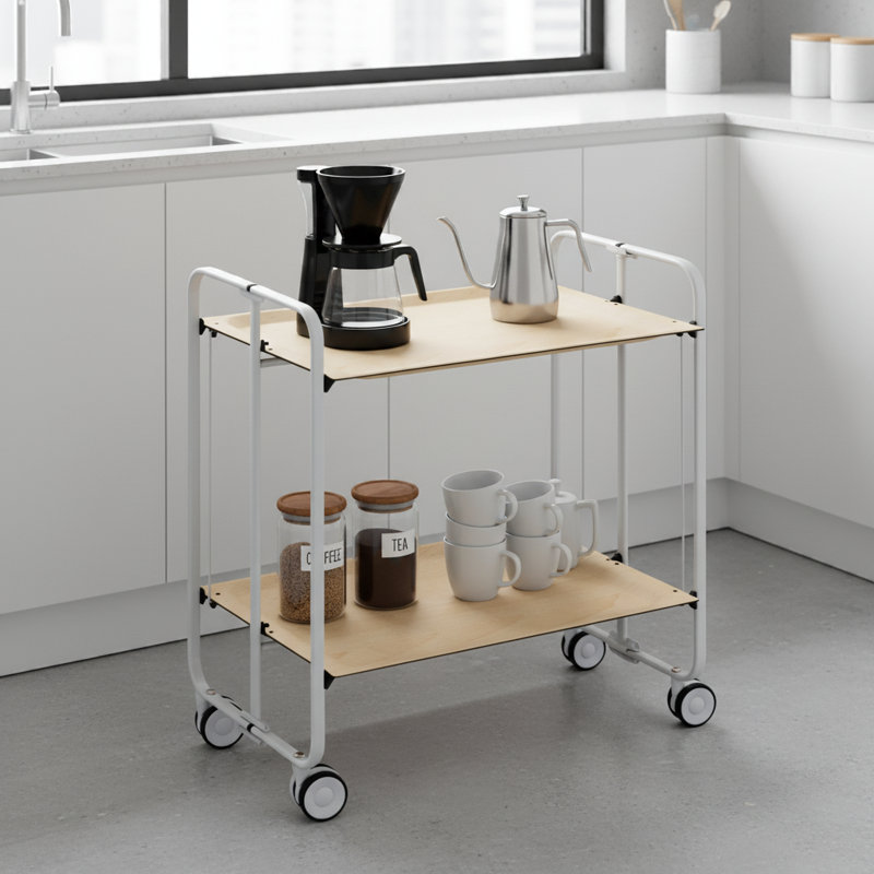 Mald Serving Cart, Grey, Beech