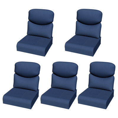 Ensemble de coussins de siège et de dossier d'extérieur, coussins de remplacement anti-UV en tissu d'oléfine pour meubles de patio, disponibles en beige et bleu
