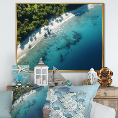 Plage relaxante vue aérienne V - Art mural plage