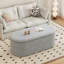 Banc de rangement contemporain gris - 40 po. Convient à la chambre à coucher, au salon, au vestibule. Sert de repose-pieds, de sièges supplémentaires, de commode. Tissu. Coussin en mousse. Stable et. Chenille grise facile à utiliser de 40 po. Idéal-857089106