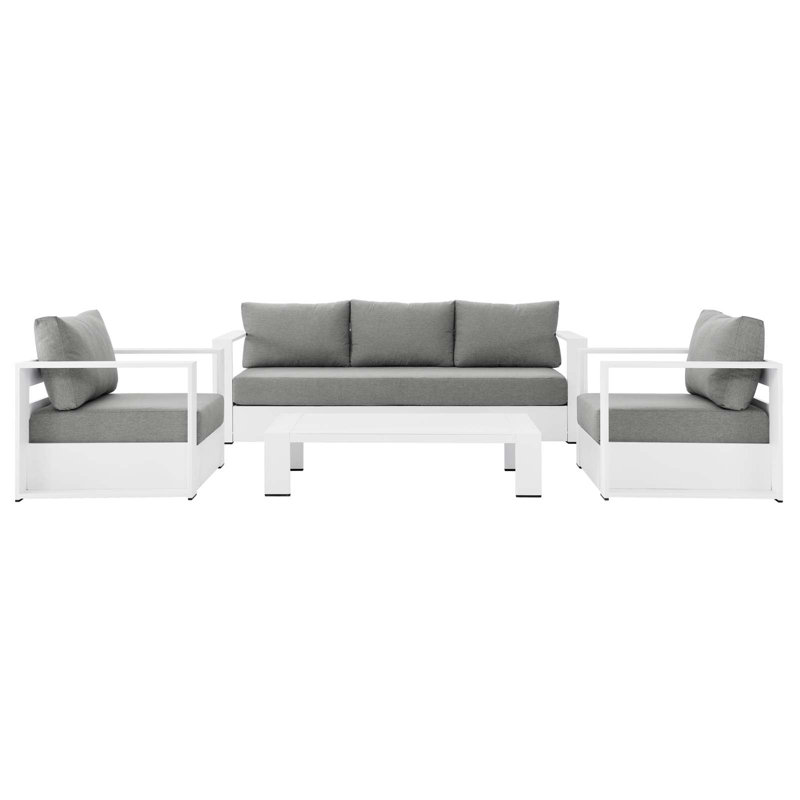 Ensemble de conversation 4 pièces Modway Tahoe, Gris, Blanc