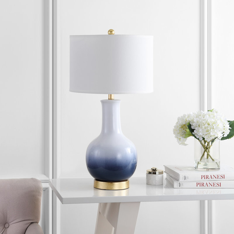 Chae Ceramic Table Lamp, Navy