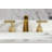 Kingston Brass Convergent Two-Handle 3-Hole Deck Mount Widespread Bathroom Faucet with Knurled Handle and Brass Pop-Up Drain-101073276