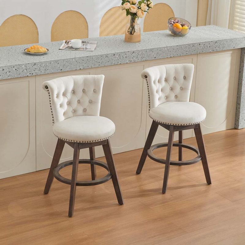 Tabouret de bar pivotant à 360 °, Beige