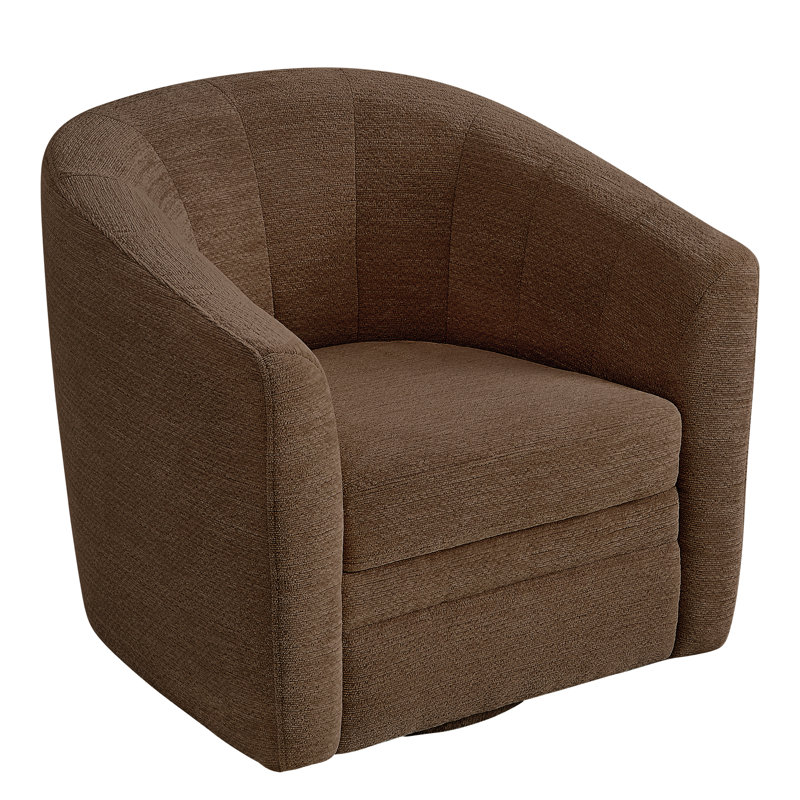 Fauteuil demi-tonneau pivotant, Marron foncé