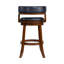 Chaise de bar Bely, similicuir noir, bois brun cappuccino-121545348-121545349