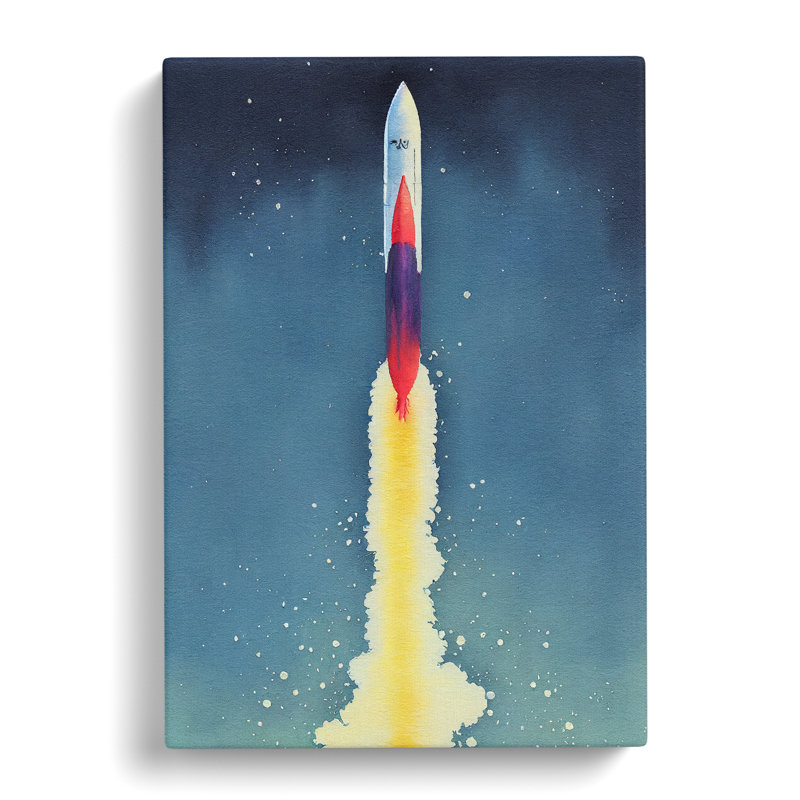 Entrancing Spaceship Rocket - Wrapped Canvas, 50cm H x 35cm W x 3cm D