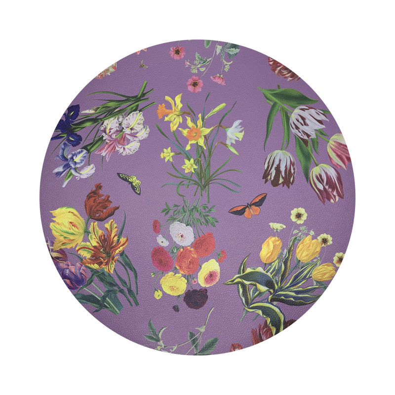 Flora Fauna Pebble 16" Vinyl Placemat, Orchid