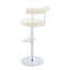 Ensemble de 2 chaises de bar réglables rembourrées en velours doux avec pieds chromés argentés-1275028378
