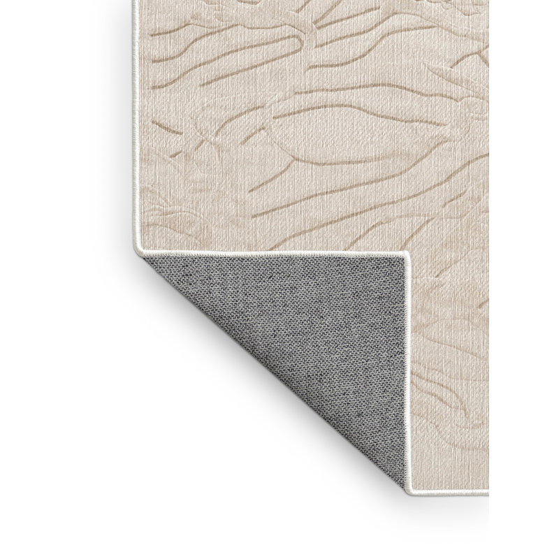 Tapis beige lavable à la machine, Tapis de couloir 2 pi x 4 pi