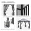 3 x 3 Meter Outdoor Gazebo with Double Tier Light Grey Canopy, Metal Frame Patio Shelter with Insect Netting and Ground Stakes for Garden and Backyard Use
