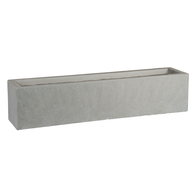 Window Flower Box Planter, Frostproof Outdoor Plant Pot, Narrow Garden Planter with Drainage Holes, Concrete Effect Windowsill Planter
