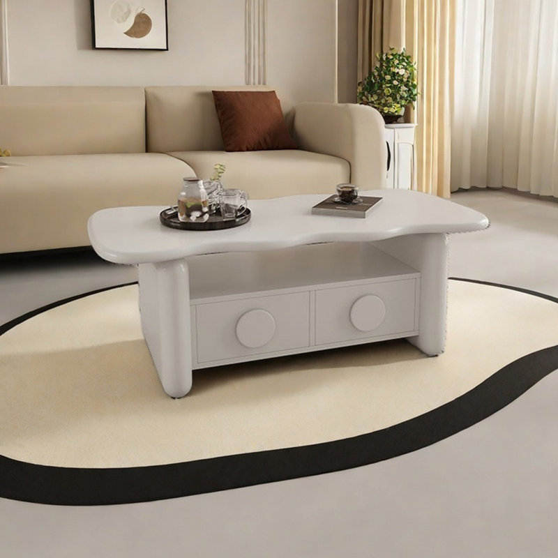 Table basse de style crème, Blanc, Blanc