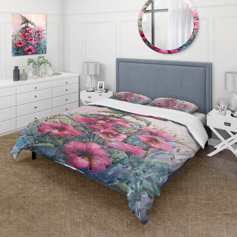 Blossoming Hibiscus In The Wild - Ensemble de housse de couette traditionnel - Microfibre de polyester