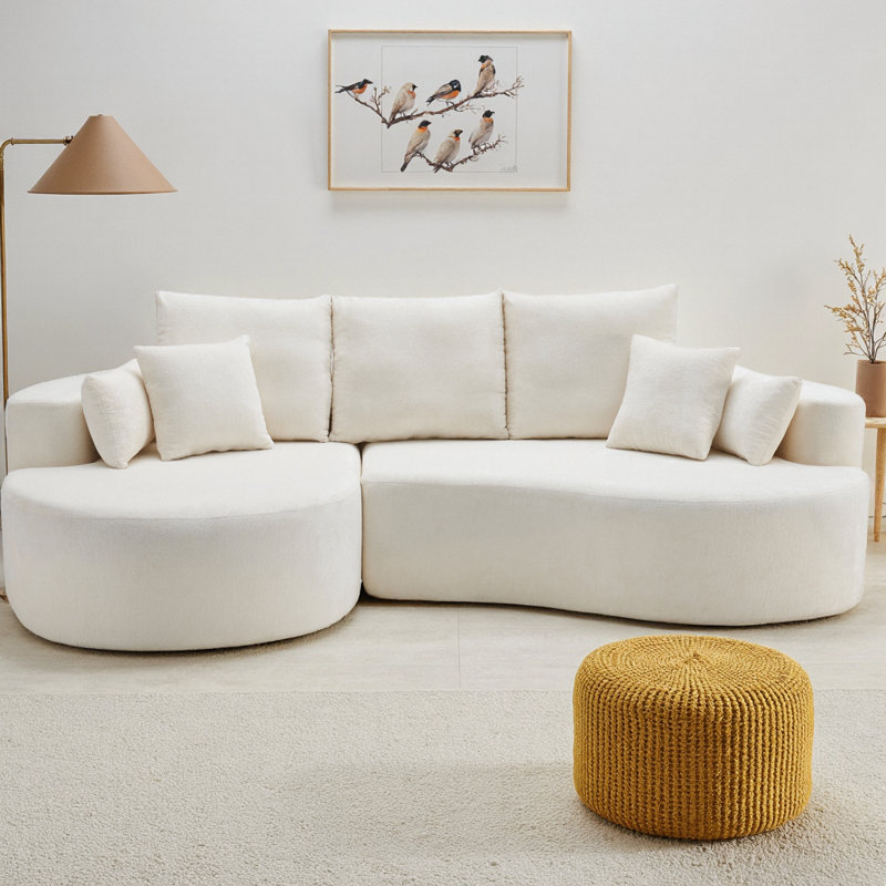 Canapé 106 po Chenille, Chenille blanche