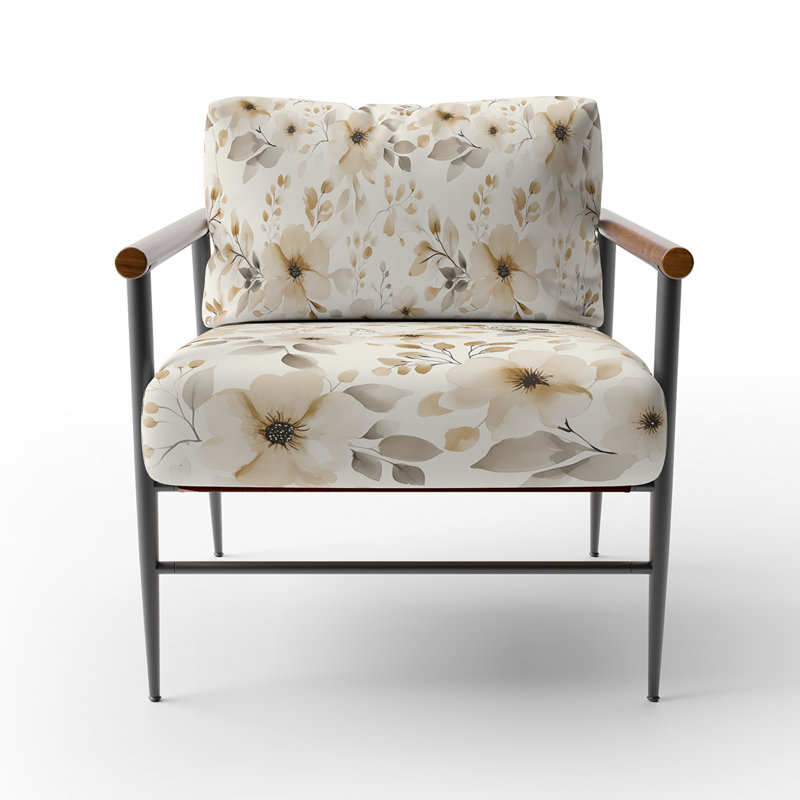 Chaise rembourrée French Country, Accoudoirs ronds