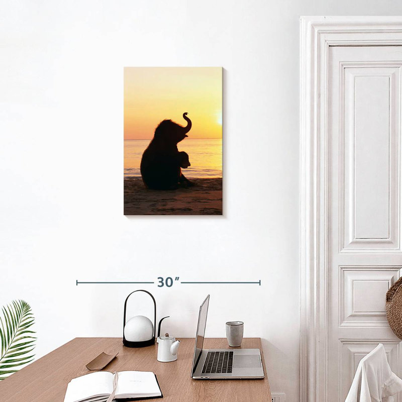 Brampt Beach Baby Elephant, 24" H x 16" W