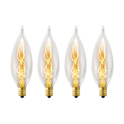 Congaree 25 Watt, CA10 Incandescent, Dimmable Light Bulb, Warm White (2700K) E12/Candelabra Base