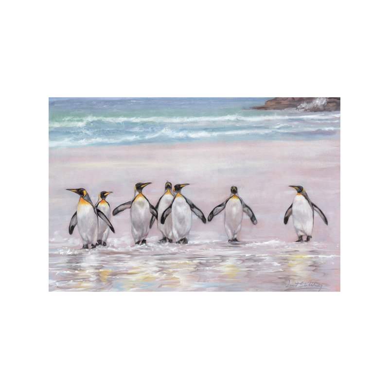 7 Penguins - Wrapped Canvas Painting, 66.04 cm H x 45.72 cm W x 3.175 cm D