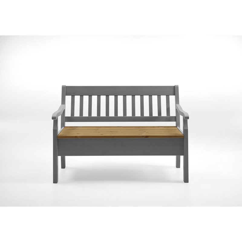 Solid Wood Bench, Grey/Brown, 93cm H x 130.9cm W x 46cm D