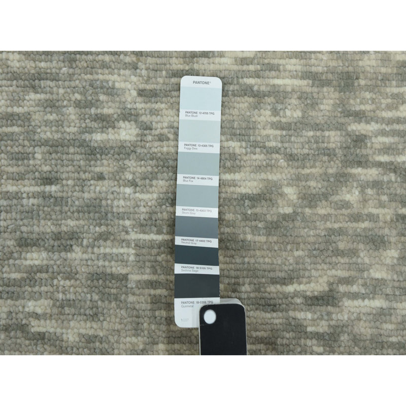 Tapis vert géométrique en laine noué à la main 8 pi 2 po x 10 pi 4 po E49C382039C043308DE01D686074D283