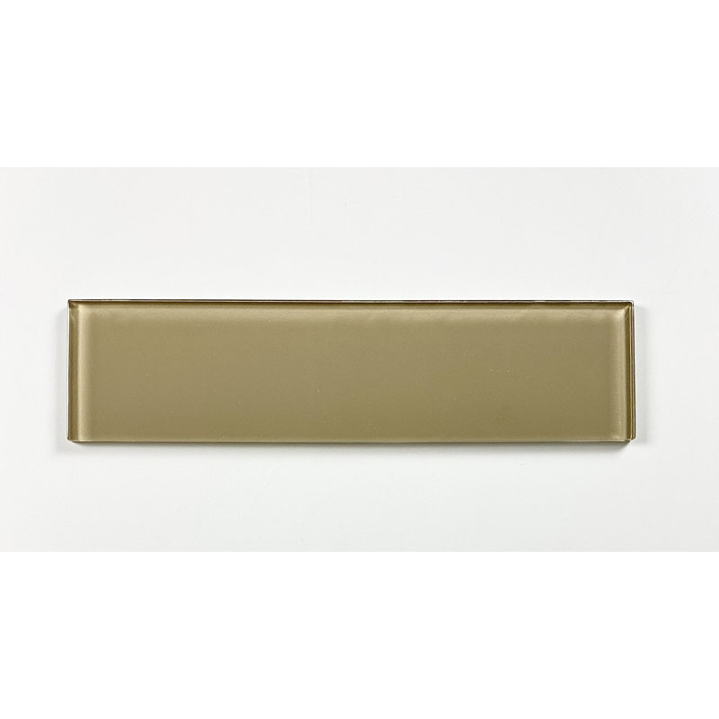 Metro 3 in. x 12 in. Glass Straight Edge Subway Wall & Pool Tile, Brown