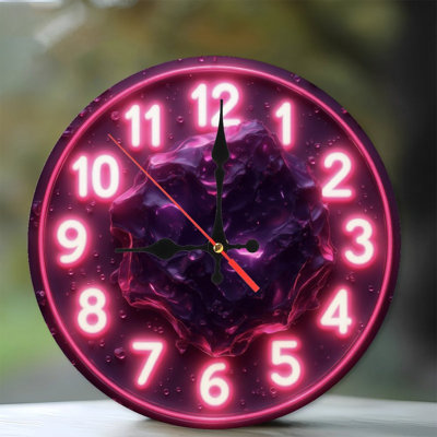 Horloge de style néon avec cristal brillant