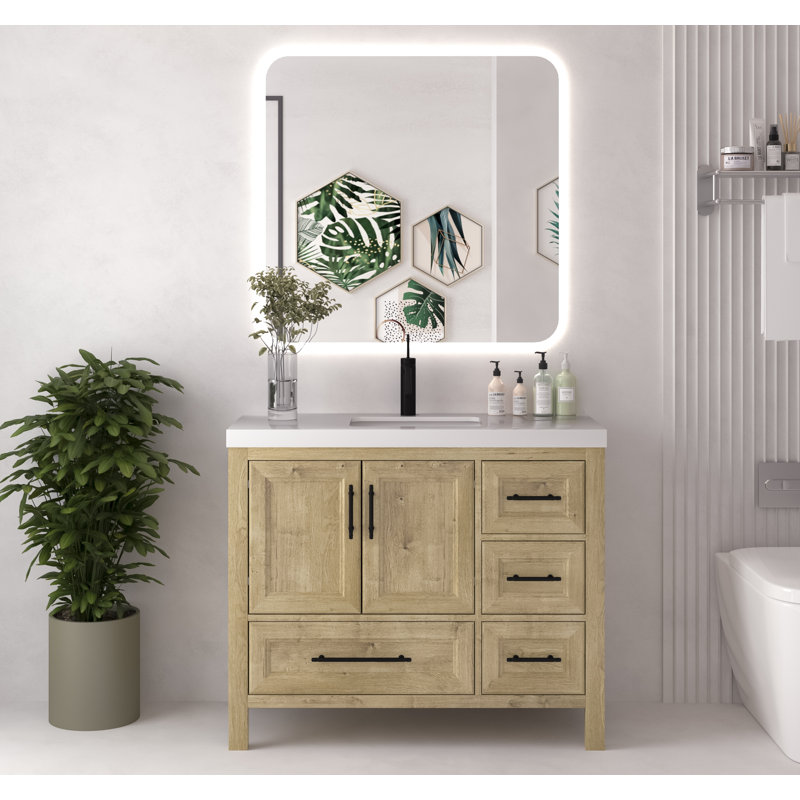 Ensemble de meuble-lavabo sur pied 42 po Vivian, Naturel