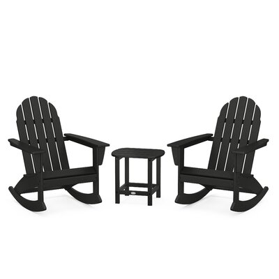 Vineyard 3-Piece Adirondack Rocking Chair Set with South Beach 18"" Side Table -  POLYWOOD®, PWS711-1-BL