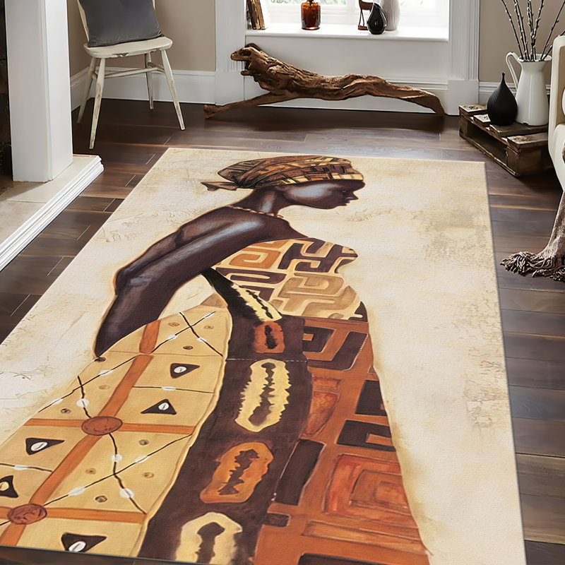 Soft Printed Goblen Fabric Rug with Dramatic Bloom Design in Soft Hues Offering an Elegant Touch for Any Interior Space