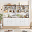  Bibliothèque de rangement en bois avec tiroirs-classeurs H 72 ", armoire inférieure avec tiroirs, blanc-501750569