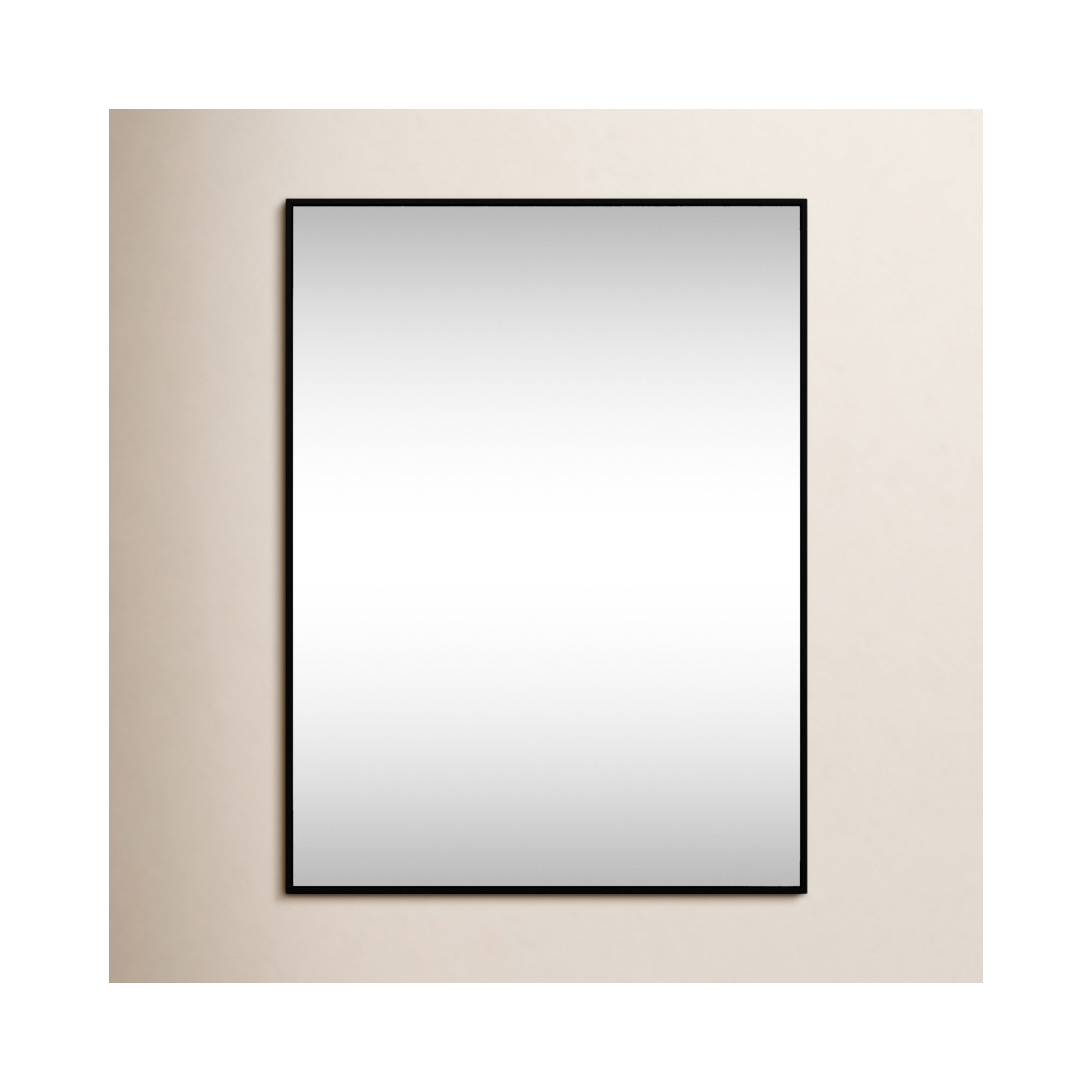 Sabine Metal Rectangle Wall Mirror, 48" x 36", Black