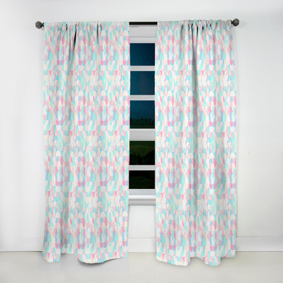 Pattern of Undulating Geometric Forms - Geometric Modern Blackout Curtain Single Panel