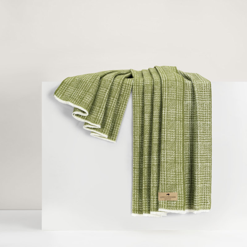 Sutton Plaid Throw,  Fern Houndstooth