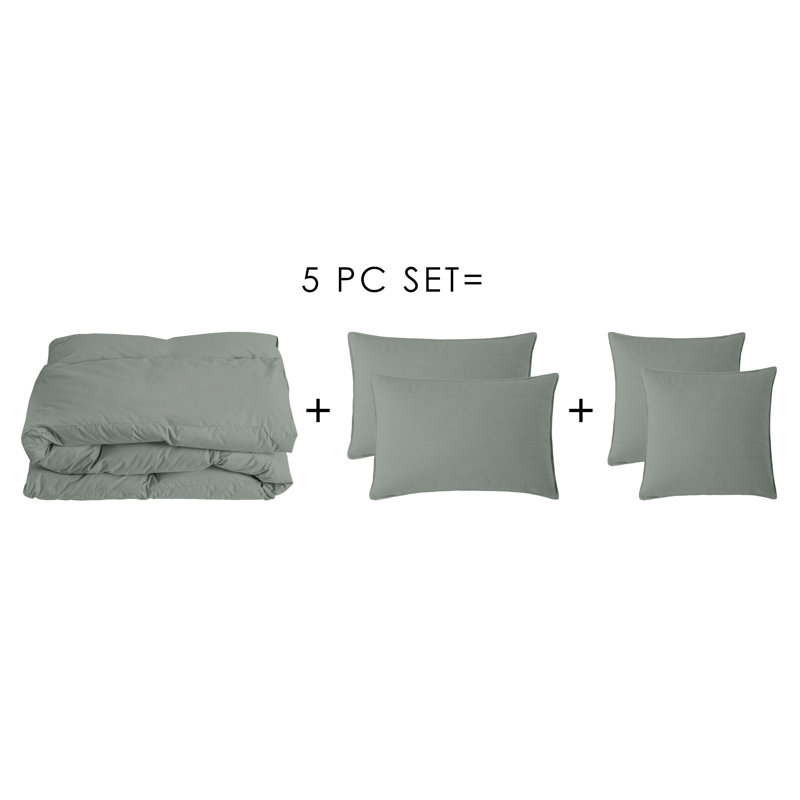 Efrat Coverlet Set, Natural, Twin Coverlet + 1 Sham + 1 Throw Pillow