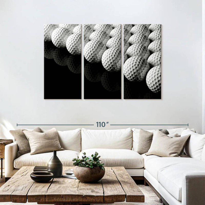 Rangées de balles de golf Sireci, H 48 po x l 74 po