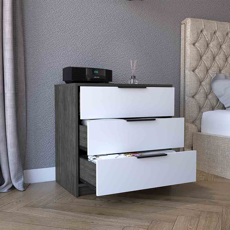 Nasura 3 - Drawer Dresser, Beige/White