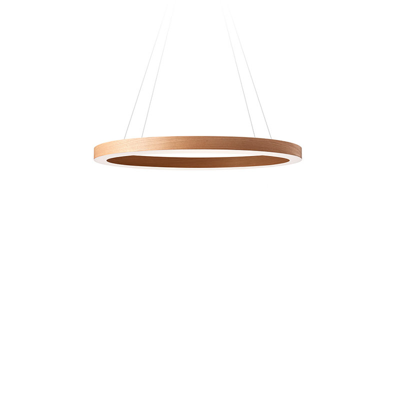 Oh! Line 1 - Light LED Pendant, 2" H x 31.5" W x 31.5" D, Natural Cherry