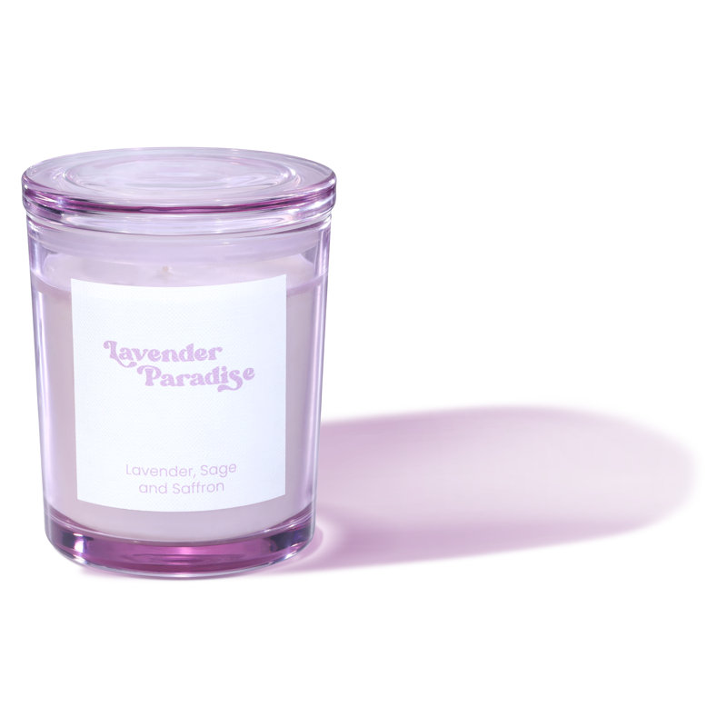 Lavender Paradise Purple Glass Jar Candle, 12 Ounces