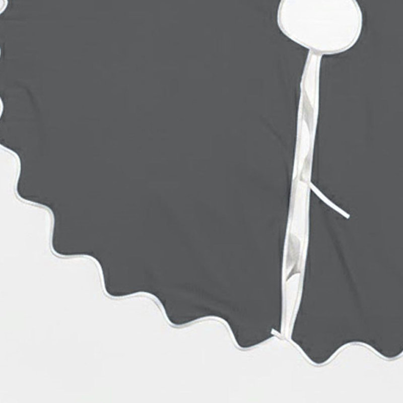 Scalloped Cotton Christmas Tree Skirt-54" Diameter, Dark Grey