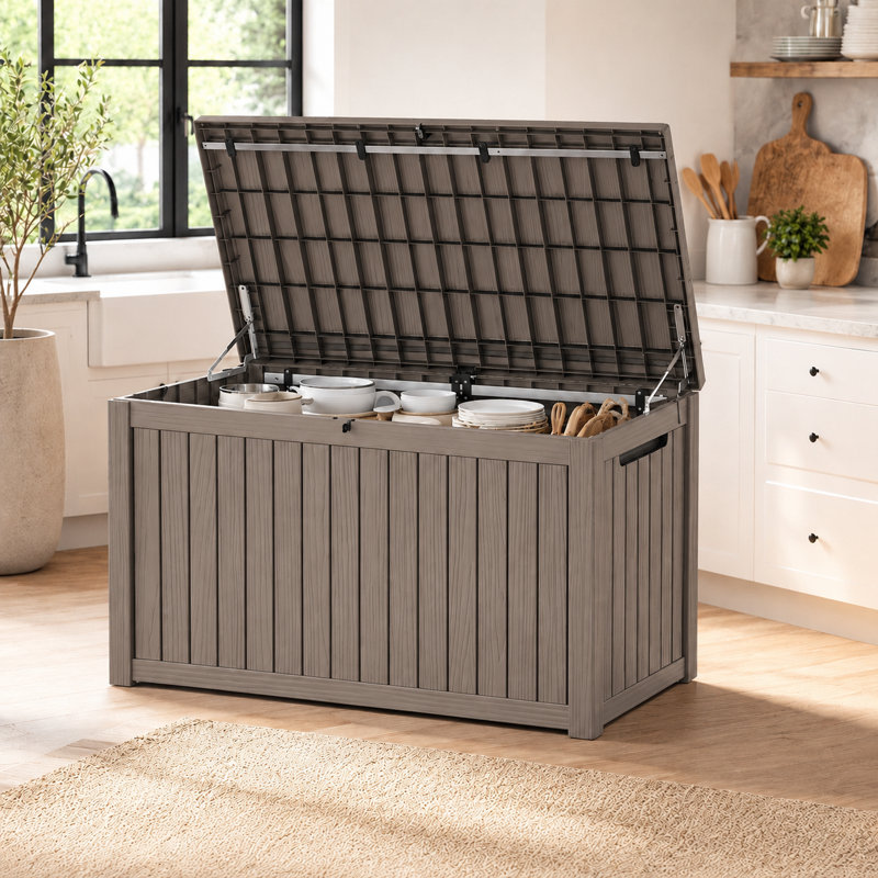 Boîte de rangement en résine 185 gallons, Gris