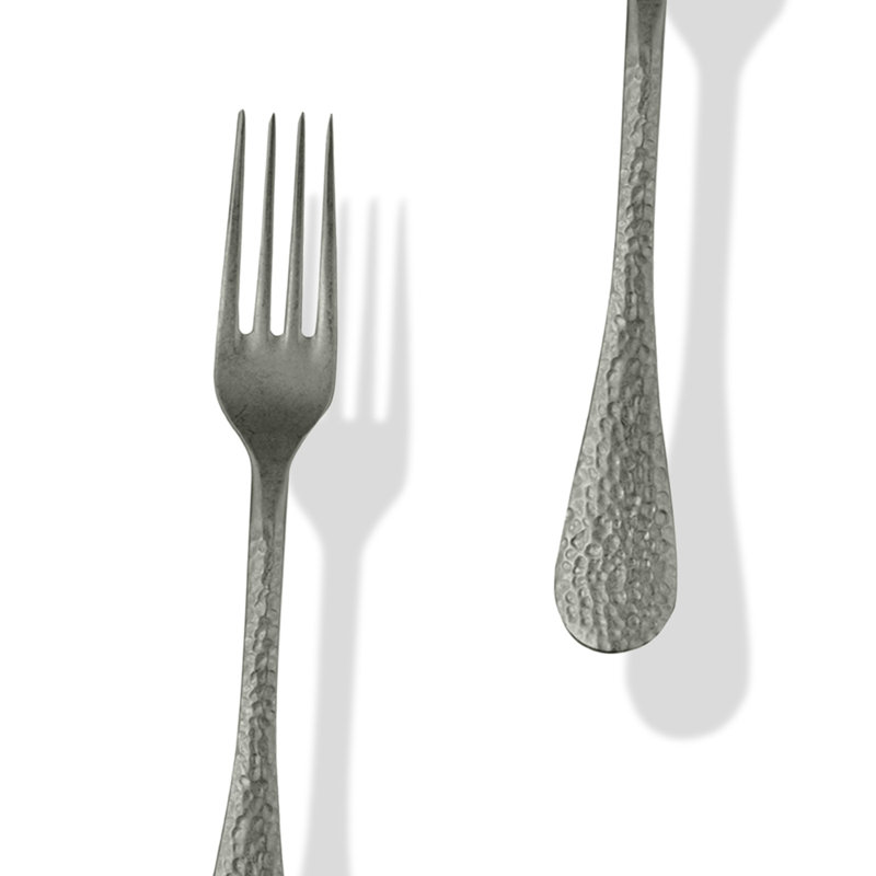 MEPRA Epoque Stainless Steel Flatware Set, Pewter Black Gold